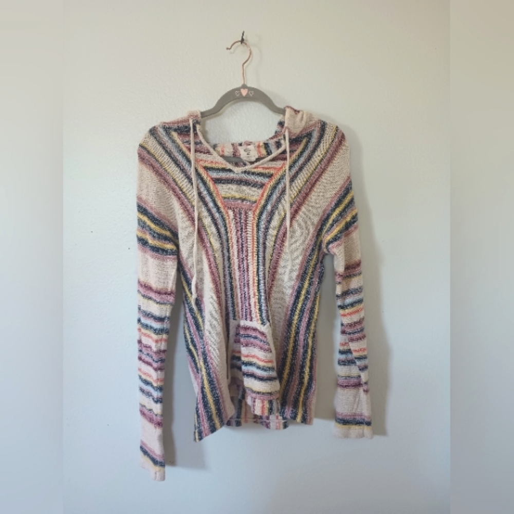 BillaBong Striped Pullover Hoodie Size Small